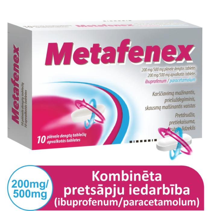 METAFENEX 200mg/500mg apvalkotās tabletes N10