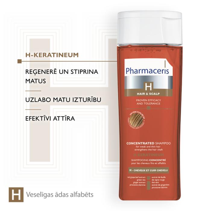 PHARMACERIS H Keratineum stiprinošs šampūns 250 ml