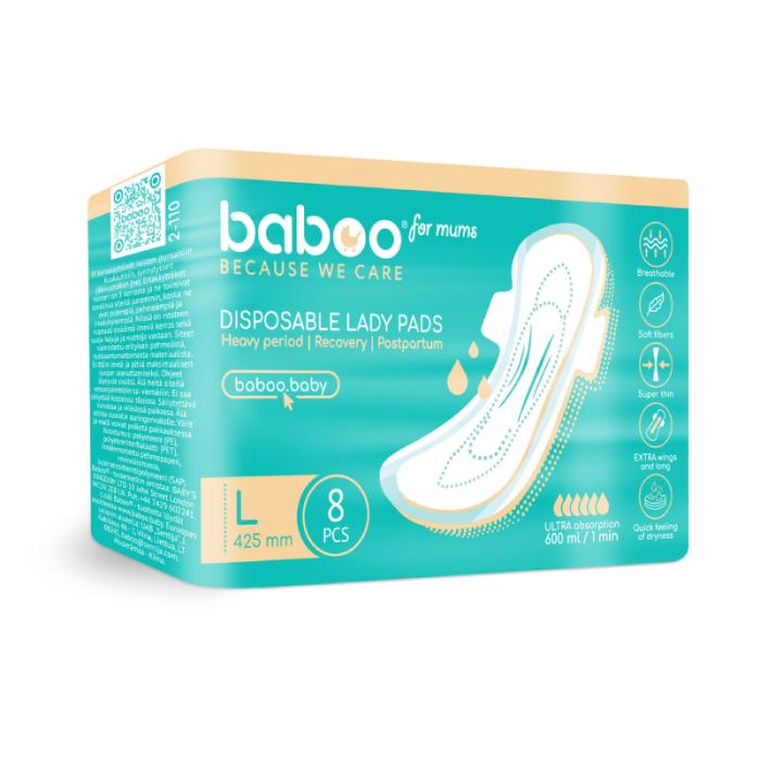 BABOO pēcdzemdību biksīšu ieliktņi, L izmērs N8
