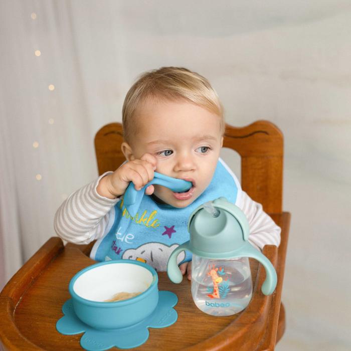BABOO Liektā mācību karote, 9+ mēnešu vecumam, zaļa