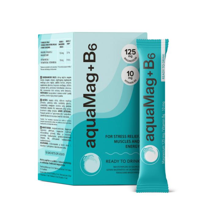 BIOFARMACIJA AQUAMAG + B6 šķīdums paciņās 15ml N10