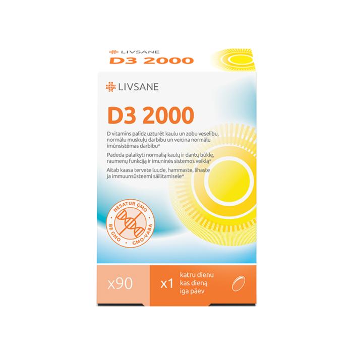 LIVSANE D3 2000 SV kapsulas N90