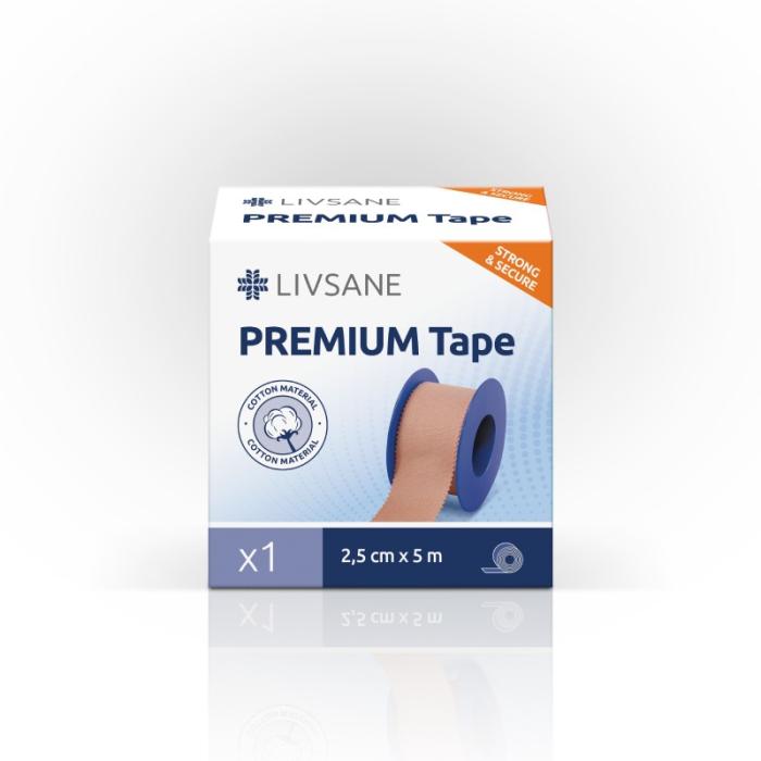 LIVSANE Premium lentveida plāksteris rullī 2,5cmx5m N1