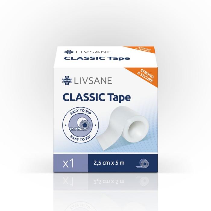 LIVSANE Classic lentveida plāksteris rullī 5mx2,5cm N1
