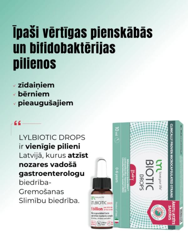 LYL BIOTIC Drops, pilieni, 10 ml