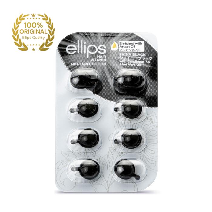 ELLIPS Shiny Black vitamīni tumšiem matiem, kapsulas 1mlxN8