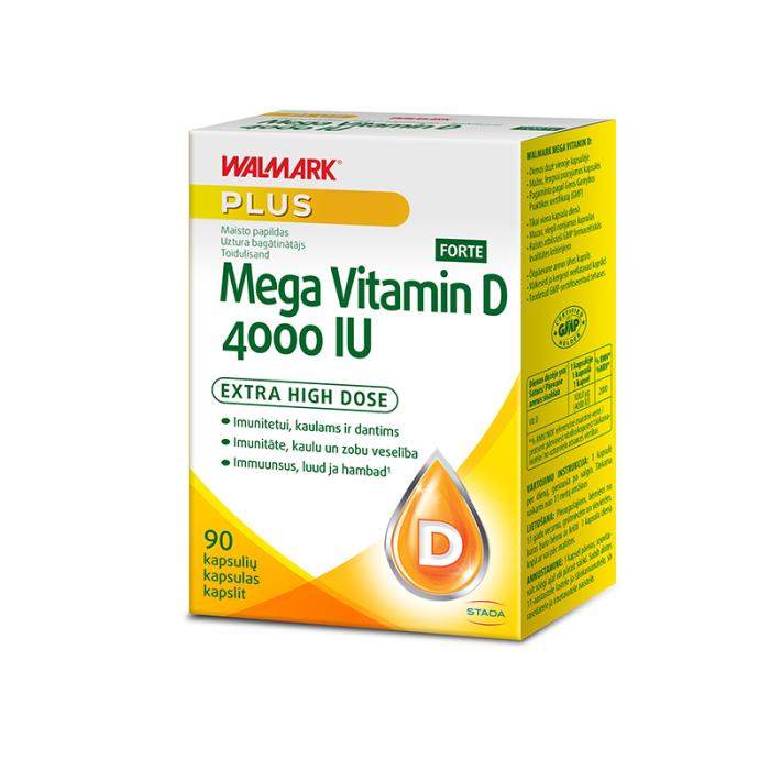 MEGA VITAMIN D Forte Plus 4000SV kapsulas N90