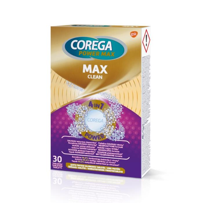 COREGA Max Clean protēžu tīrīšanas tabletes N30