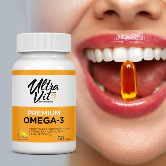 ULTRAVIT Premium Omega-3 mīkstās kapsulas N60