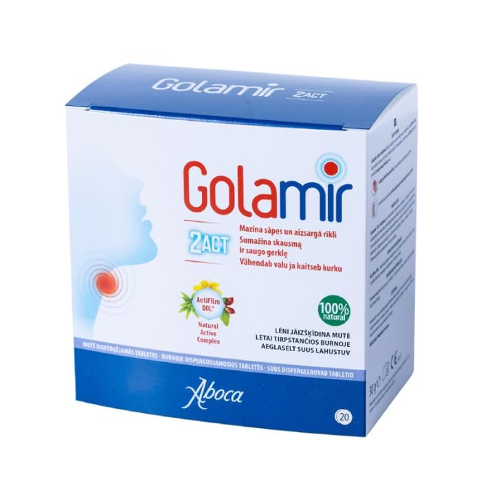 GOLAMIR 2Act mutē disperģējamās tabletes N20