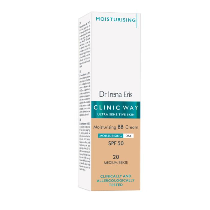 CLINIC WAY Mitrinošs BB krēms SPF50 (20 medium beige) 30ml