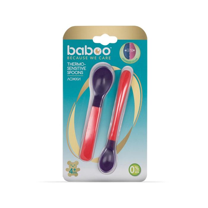 BABOO Karstumjutīgās karotes, 4+ mēnešu vecumam, sarkanas N2