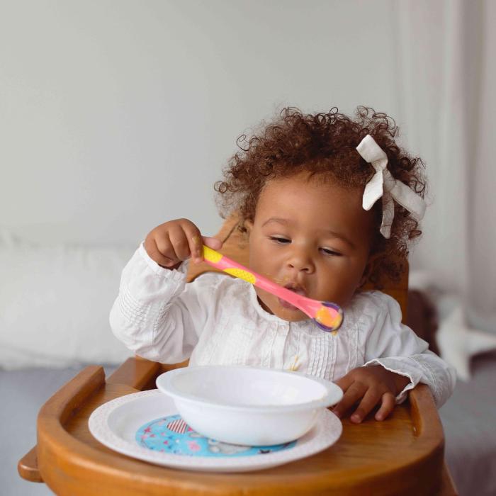 BABOO Karstumjutīgā karote, 4+ mēnešu vecumam, rozā