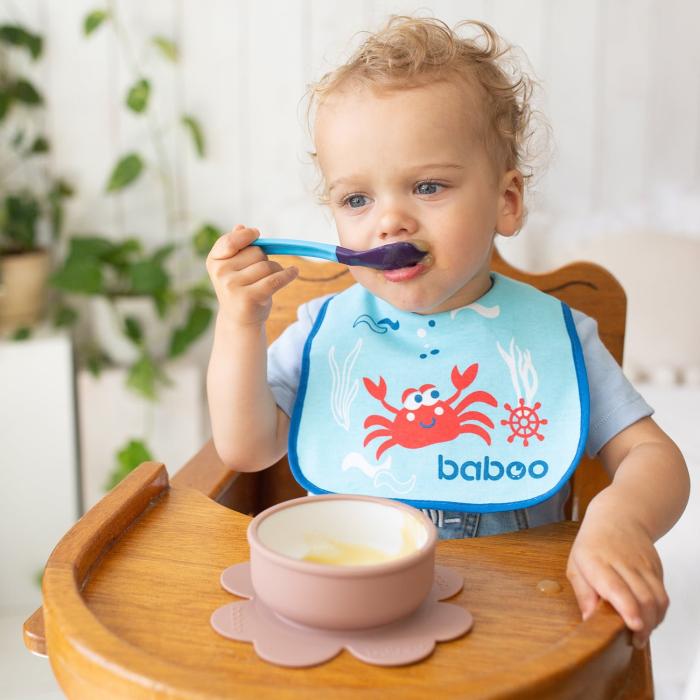 BABOO Silikona bļoda ar lipīgu apakšu, 6+ mēn., kakao