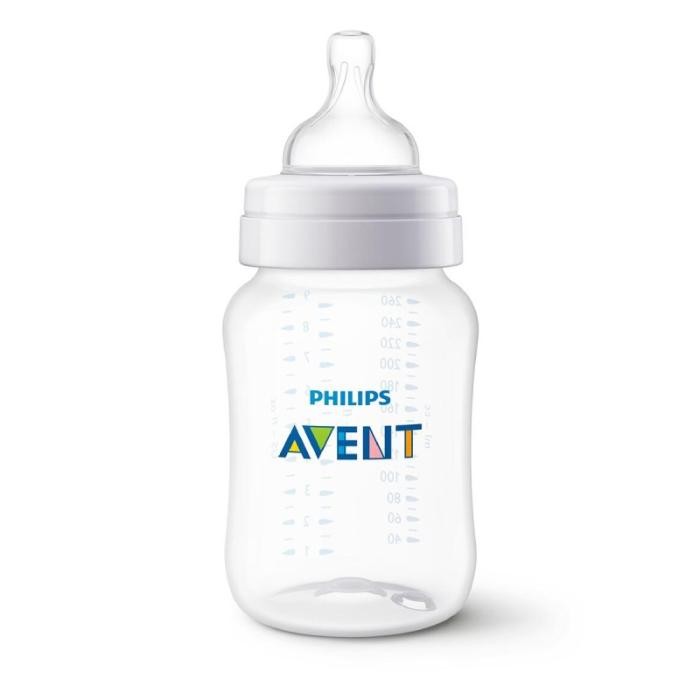 PHILIPS AVENT Pretkoliku zīdaiņu pudelīte, lēnas plūsmas knupītis, 1m+ 260 ml