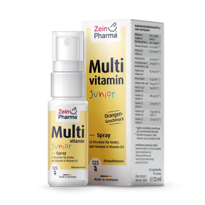ZEINPHARMA Multivitamin Junior Spray izsmidzināms līdzeklis, apelsīnu garša 25 ml