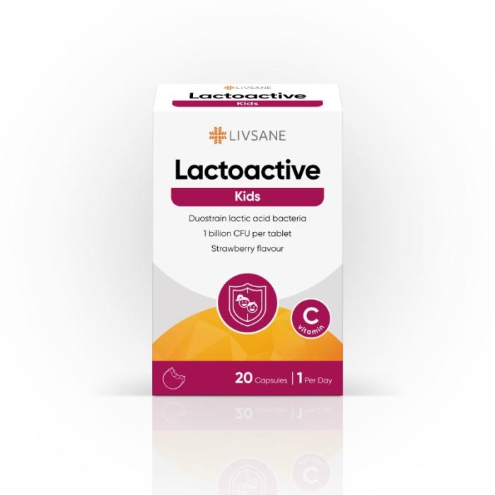 LIVSANE Lactoactive Kids košļājamās tabletes N20