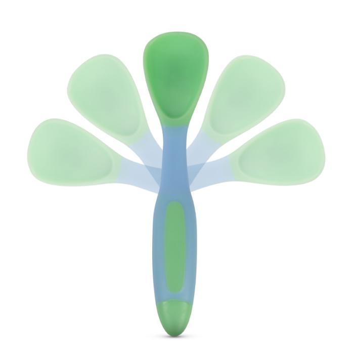 BABOO Elastīgi piederumi (karote un dakšiņa), 6+ mēn., zaļi