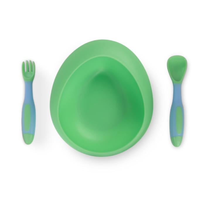 BABOO Atgāžama bļoda ar lipīgu apakšu, 6+ mēn., zaļa