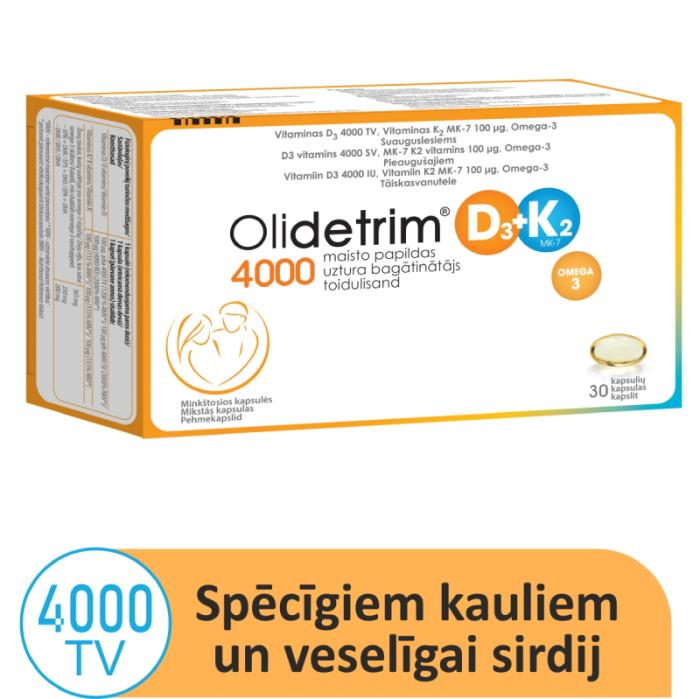 OLIDETRIM 4000 D3+ K2 Omega-3 kapsulas N30