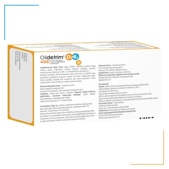 OLIDETRIM 4000 D3+ K2 Omega-3 kapsulas N30