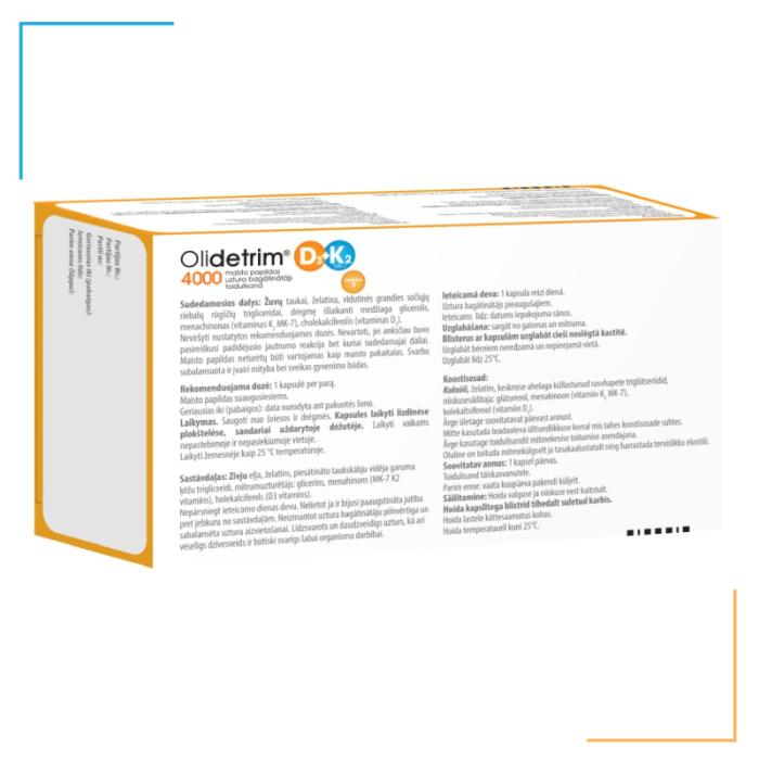 OLIDETRIM 4000 D3+ K2 Omega-3 kapsulas N30