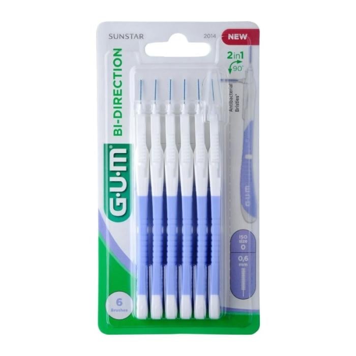 GUM Bi-Direction starpzobu birstītes 0,6mm N6