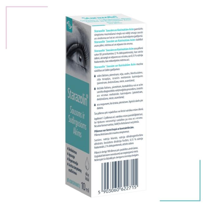 STARAZOLIN Sausām un kairinātām acīm acu pilieni 10ml