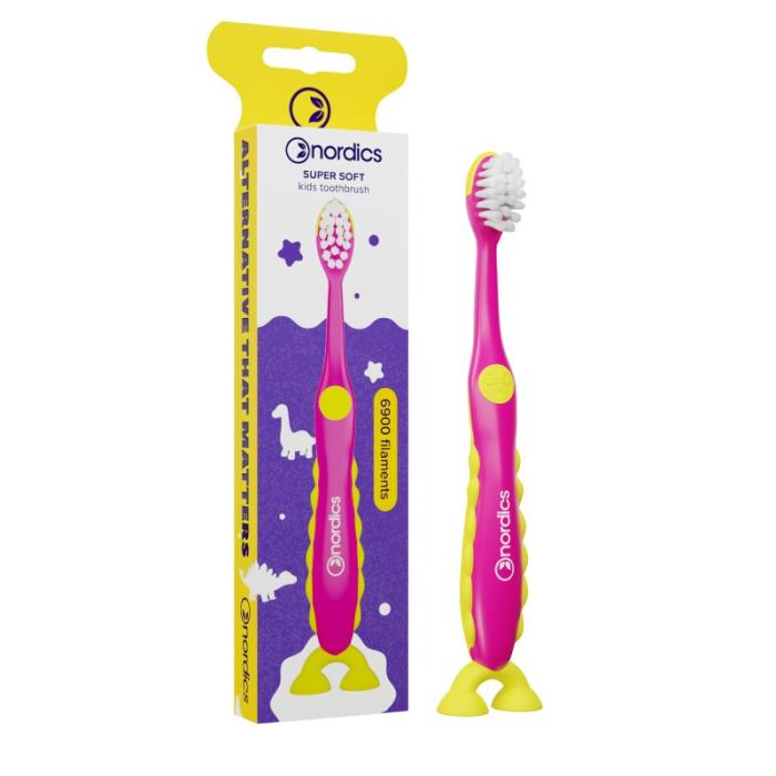 NORDICS 6900 Dino Purple bērnu zobu birste