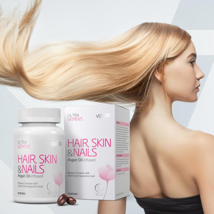 VPLAB Ultra Womens Hair, Skin&Nails mīkstās kapsulas N90