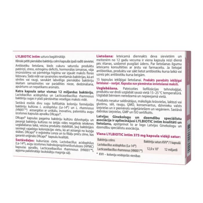 LYL BIOTIC intim, kapsulas, N15