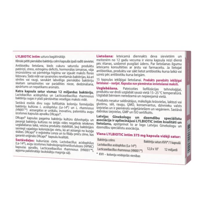 LYL BIOTIC intim, kapsulas, N15