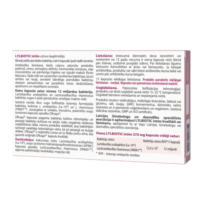 LYL BIOTIC intim, kapsulas, N15