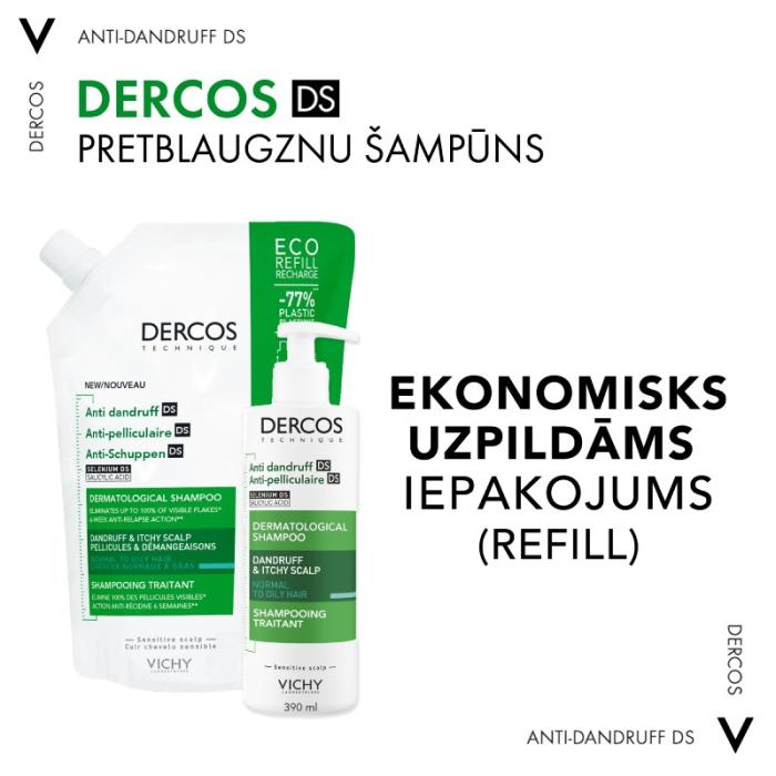 VICHY Dercos Oily pretblaugznu šampūns Refill 500ml