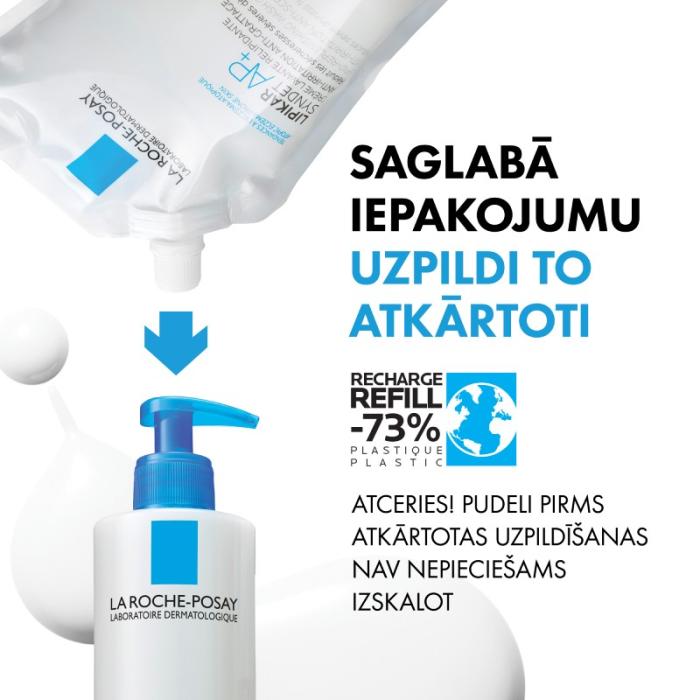 LA ROCHE-POSAY Lipikar Syndet AP+ ķermeņa mazgāšanas krēms Refill 400ml