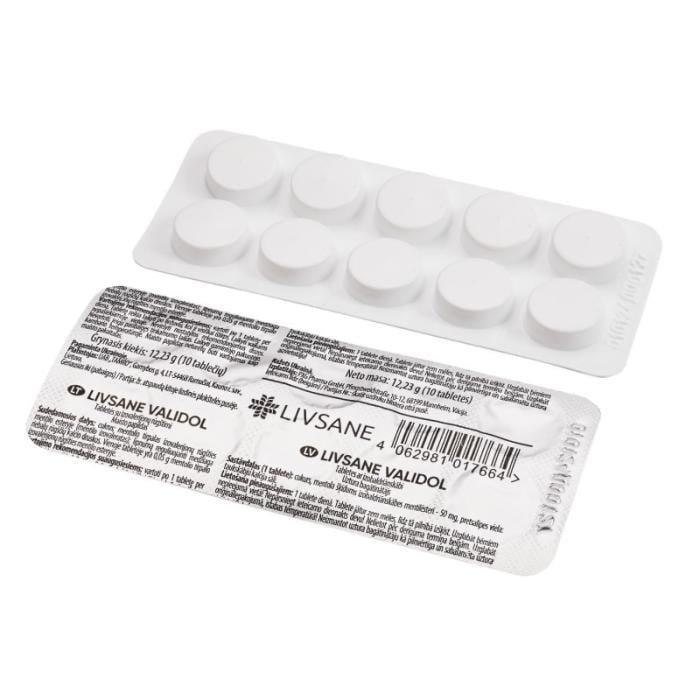 LIVSANE Validol 50mg tabletes N10