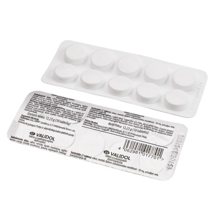 VALIDOL 50mg tabletes N10