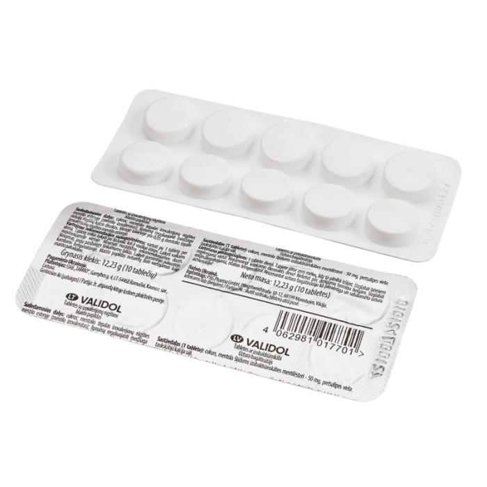 VALIDOL 50mg tabletes N10