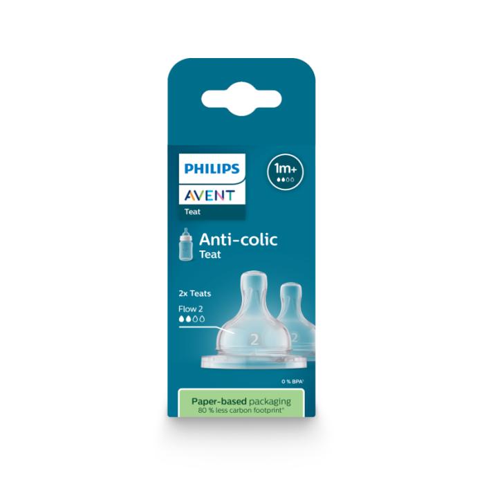 PHILIPS AVENT Pretkoliku barošanas pudeļu silikona knupīši 1m.+ N2