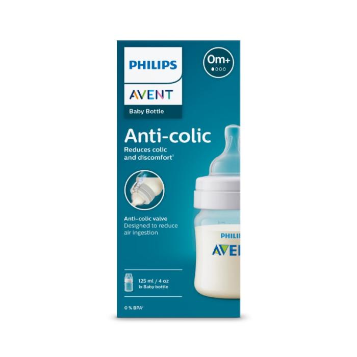 PHILIPS AVENT pretkoliku barošanas pudelīte 0m+ 125ml