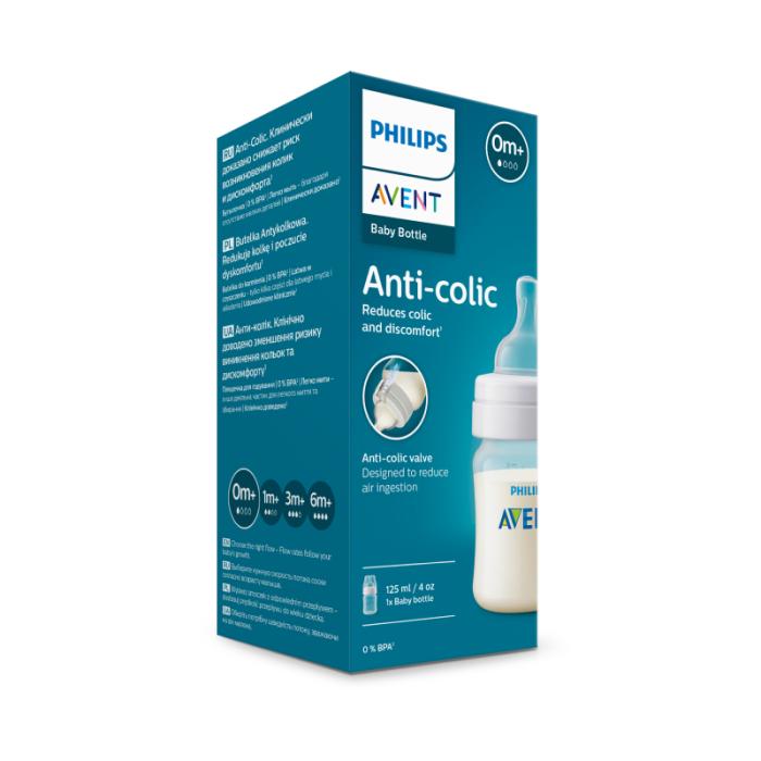 PHILIPS AVENT pretkoliku barošanas pudelīte 0m+ 125ml