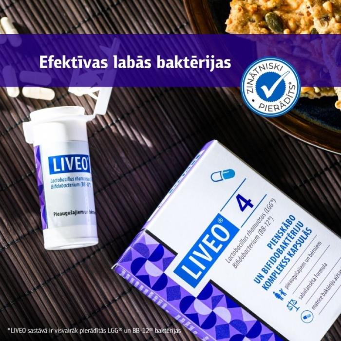 LIVEO 4 pienskābo un bifidobaktēriju komplekss, kapsulas N7