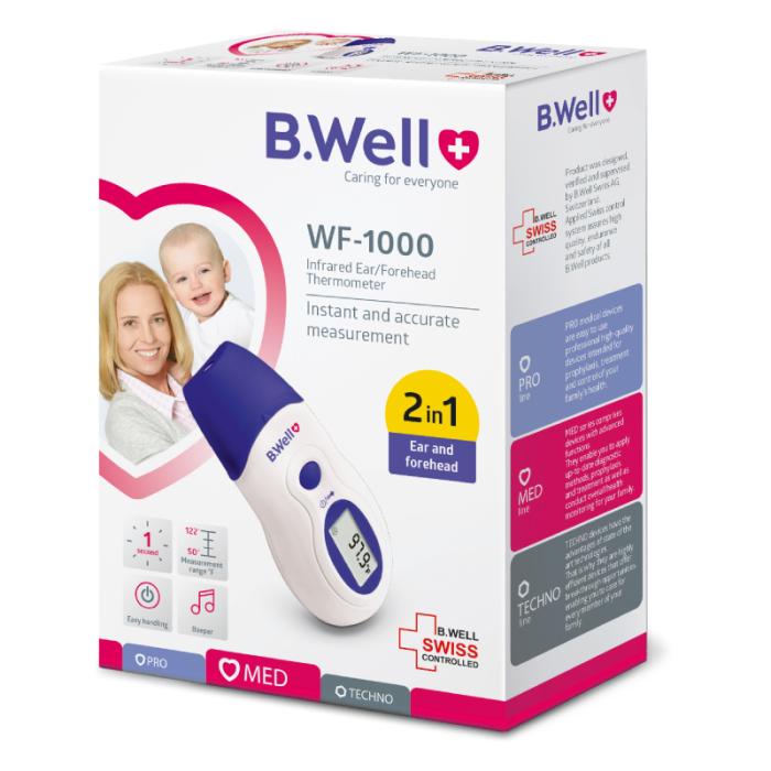 B.WELL WF-1000 Infrasarkanais pieres un auss termometrs N1