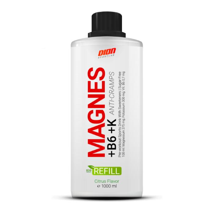 DION SPORTLAB Magnes+B6+K Citrusaugļu garša škidrums Refill 1000ml