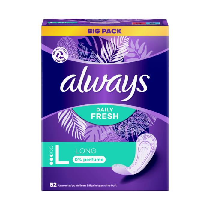 ALWAYS Liners Long 0% Perfume higēniskie ieliktnīši N52