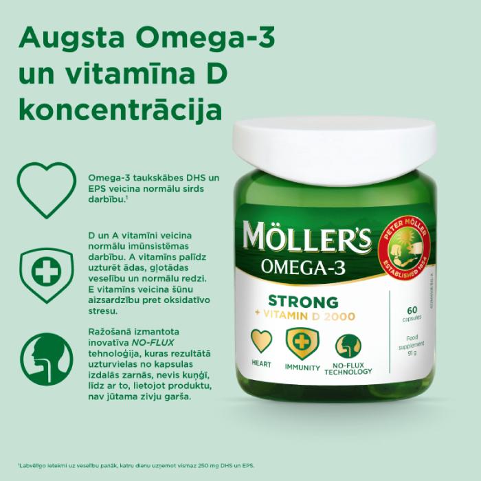 MOLLERS Strong +D vit. 2000SV kapsulas N60