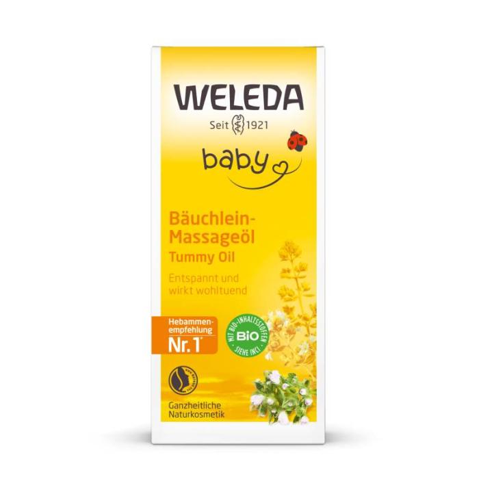 WELEDA Baby Calendula eļļa zīdaiņu vēderiņu masāžai ar kliņģerītēm 50 ml