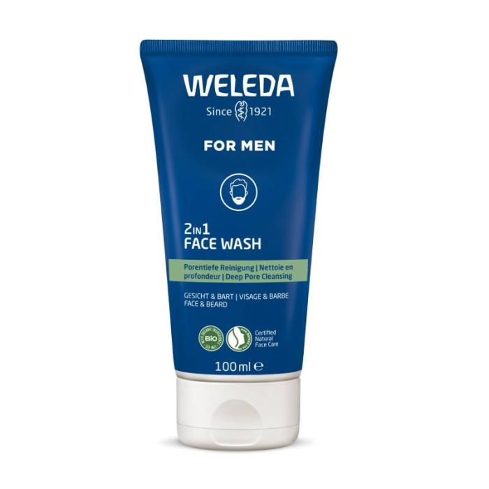 WELEDA For Men 2in1 dziļi attīrošs līdzeklis sejas ādai un bārdai 100 ml