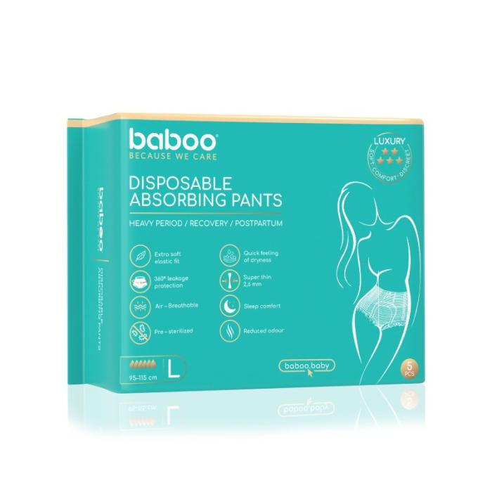 BABOO vienreizlietojamās absorbējošās biksītes, L izmērs N5