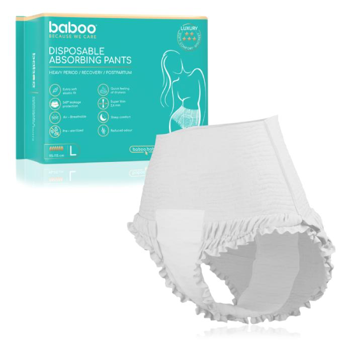 BABOO vienreizlietojamās absorbējošās biksītes, L izmērs N5
